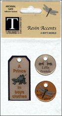 Tumblebeasts Resin Accents - A Boy's World - Scrap Of Your Life 