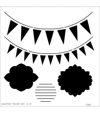 The Crafters Workshop - Stencil 6 x 6 - Circus Banner - Scrap Of Your Life 