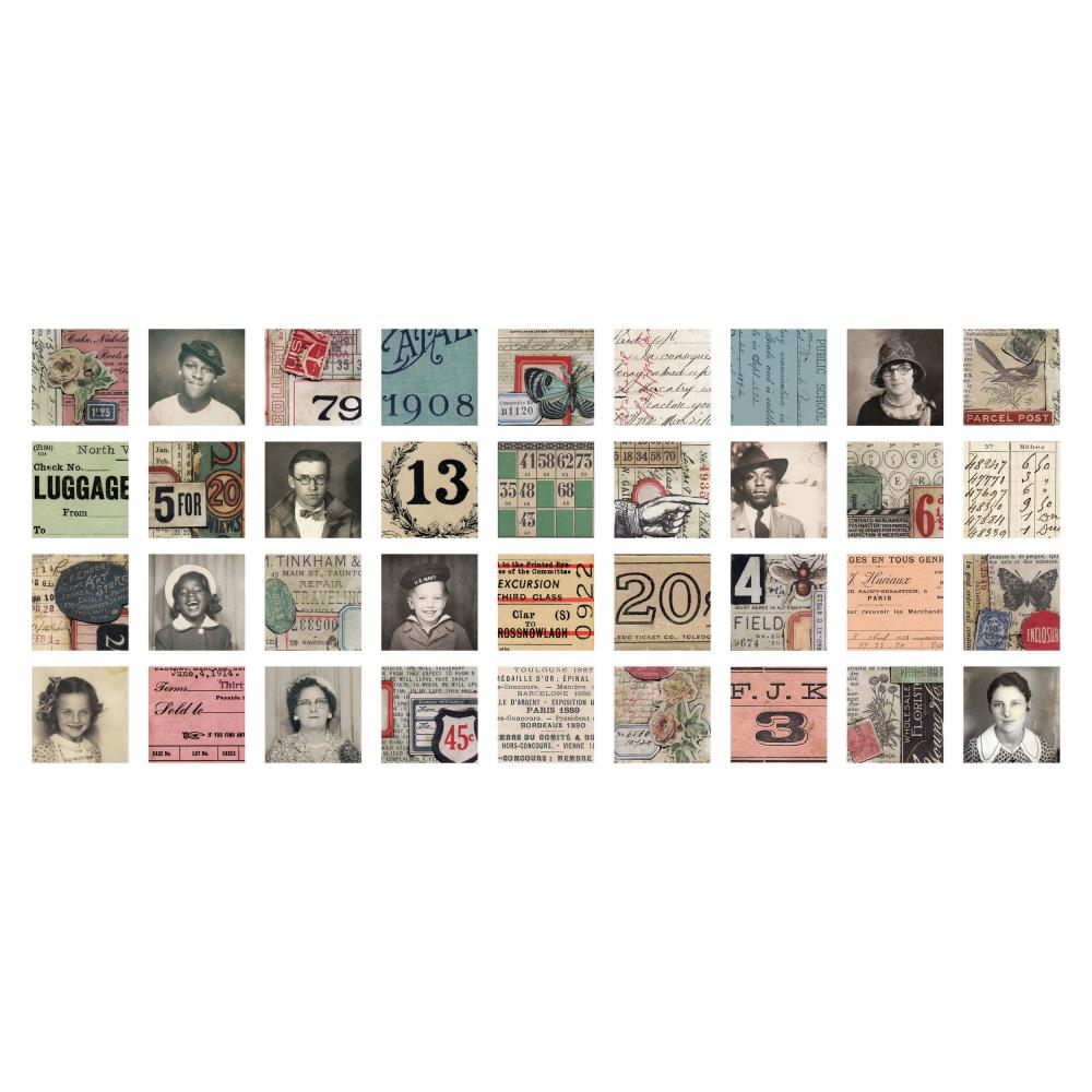 Tim Holtz Ideaology Collage Tiles - Scrap Of Your Life 