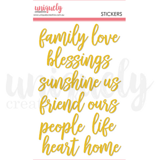 Uniquely Creative - Merry & Magical Gold Title Stickers - Family - Scrap Of Your Life 