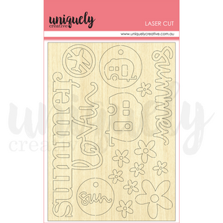 Uniquely Creative - Summer Holiday Wooden Laser Cut Chipboard - Scrap Of Your Life 