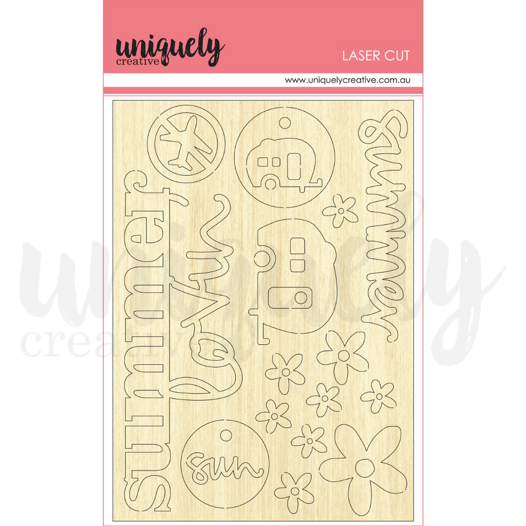Uniquely Creative - Summer Holiday Wooden Laser Cut Chipboard - Scrap Of Your Life 
