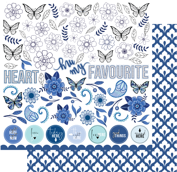 Uniquely Creative - Something Blue - My Favourite Blue 12 x 12 Double Sided Paper - Scrap Of Your Life 