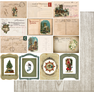 Uniquely Creative - Very Vintage Christmas 12 x 12 Paper - Dashing Through the Snow - Scrap Of Your Life 