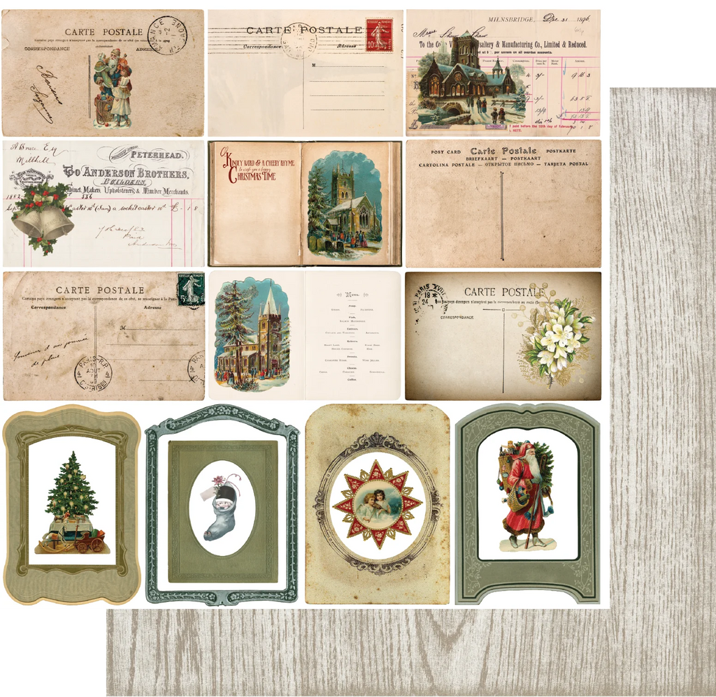 Uniquely Creative - Very Vintage Christmas 12 x 12 Paper - Dashing Through the Snow - Scrap Of Your Life 