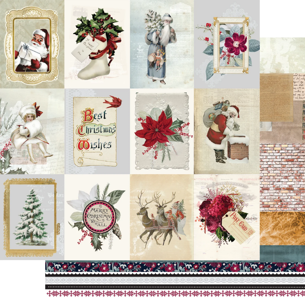 Uniquely Creative - Very Vintage Christmas 12 x 12 Paper - Better Not Pout - Scrap Of Your Life 