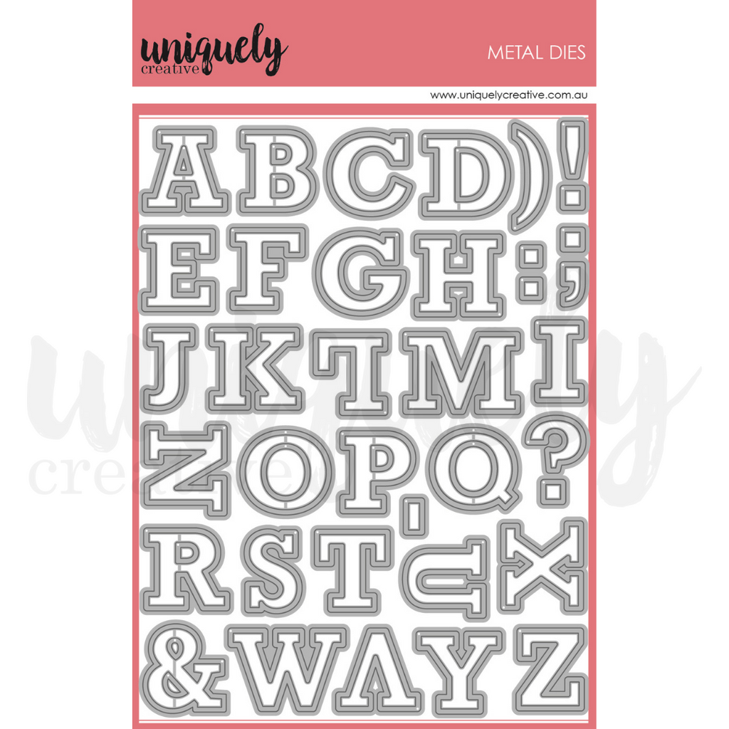 Uniquely Creative -  Country Road - Uppercase Outline Alphabet Die - Scrap Of Your Life 