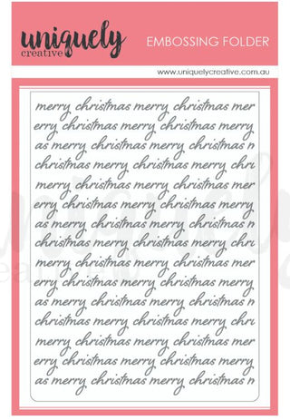 Uniquely Creative - Christmas Script Embossing Folder - Scrap Of Your Life 
