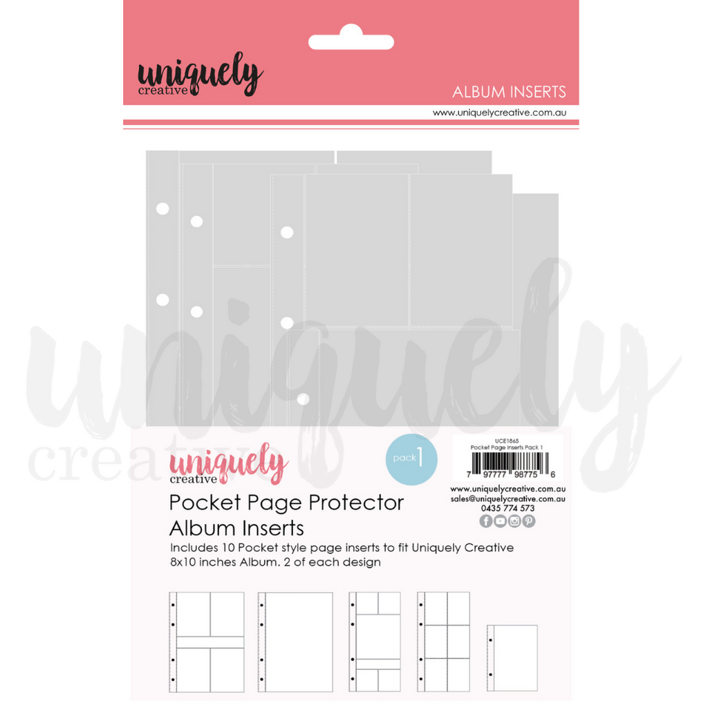Uniquely Creative - Summer Holiday Pocket Page Protector Album Inserts Pack 1 - Scrap Of Your Life 