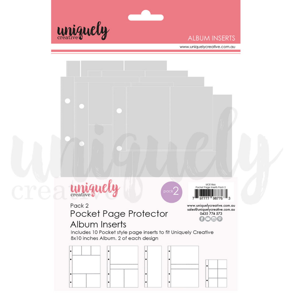 Uniquely Creative - Summer Holiday Pocket Page Protector Album Inserts Pack 2 - Scrap Of Your Life 