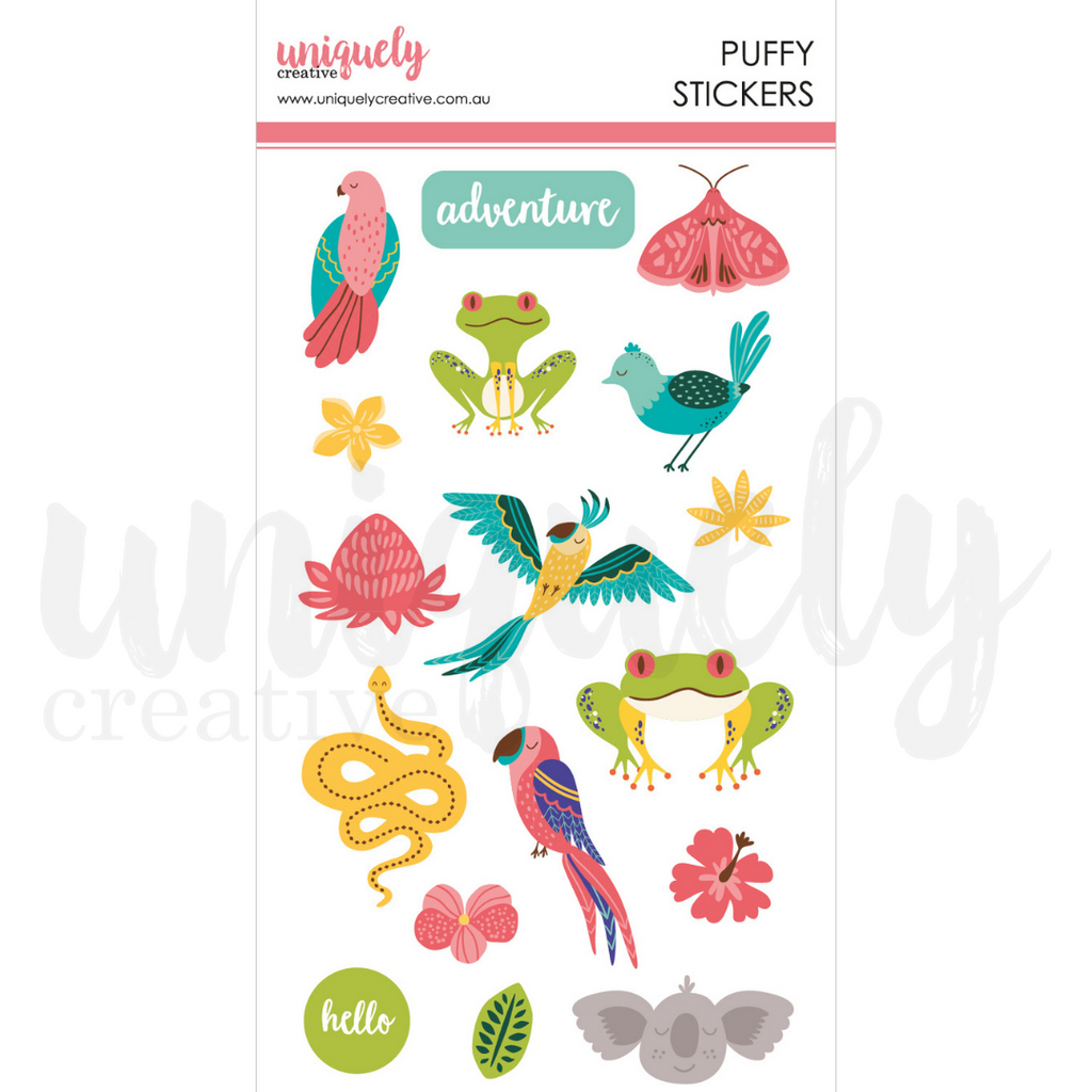 Uniquely Creative - Puffy Stickers -  Rainforest Retreat - Scrap Of Your Life 
