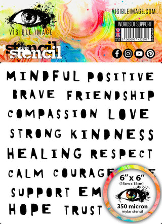 Visible Image Stencil - Words of Support - Scrap Of Your Life 