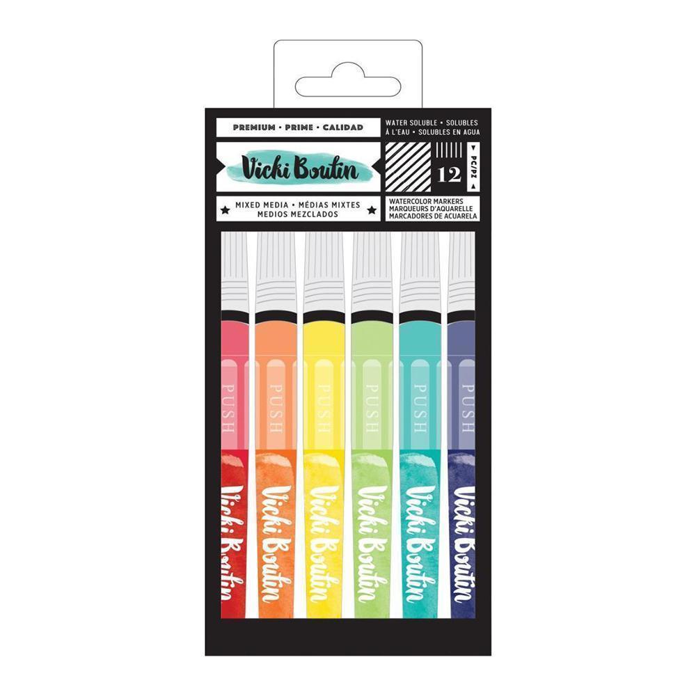 American Crafts - Vicki Boutin Mixed Media Watercolour Markers 12 Pack - Scrap Of Your Life 