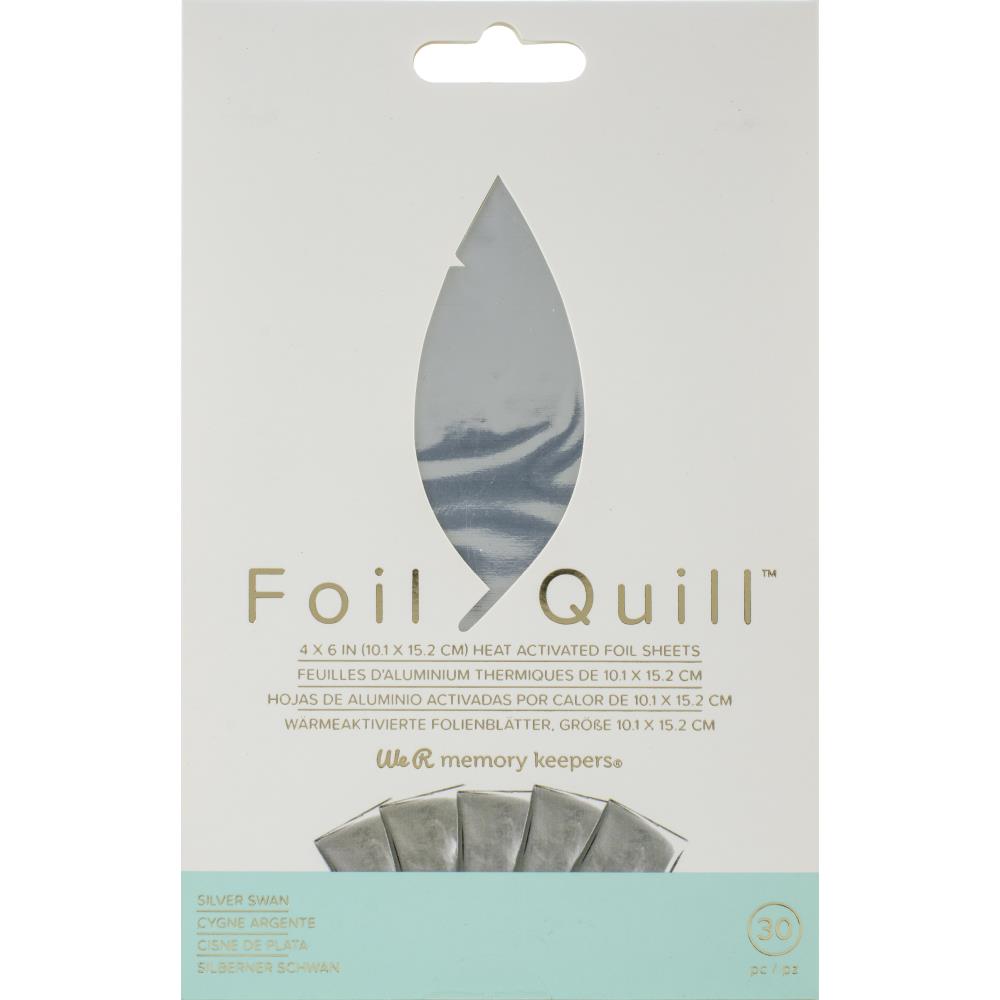 We R Memory Keepers Foil Quill Sheets 6" x 4' Silver Swan - Scrap Of Your Life 