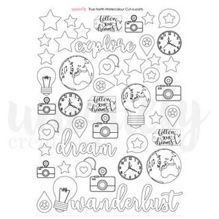 Uniquely Creative - True North Watercolour Cut-a-part Sheet - Scrap Of Your Life 
