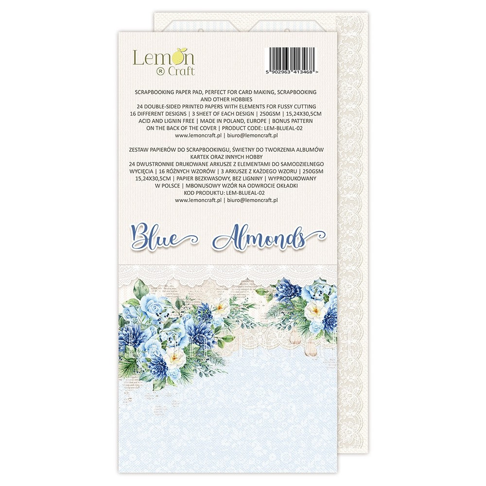 Lemoncraft - Scrapbooking Fussy Cutting Elements Pad - Blue Almonds - Scrap Of Your Life 