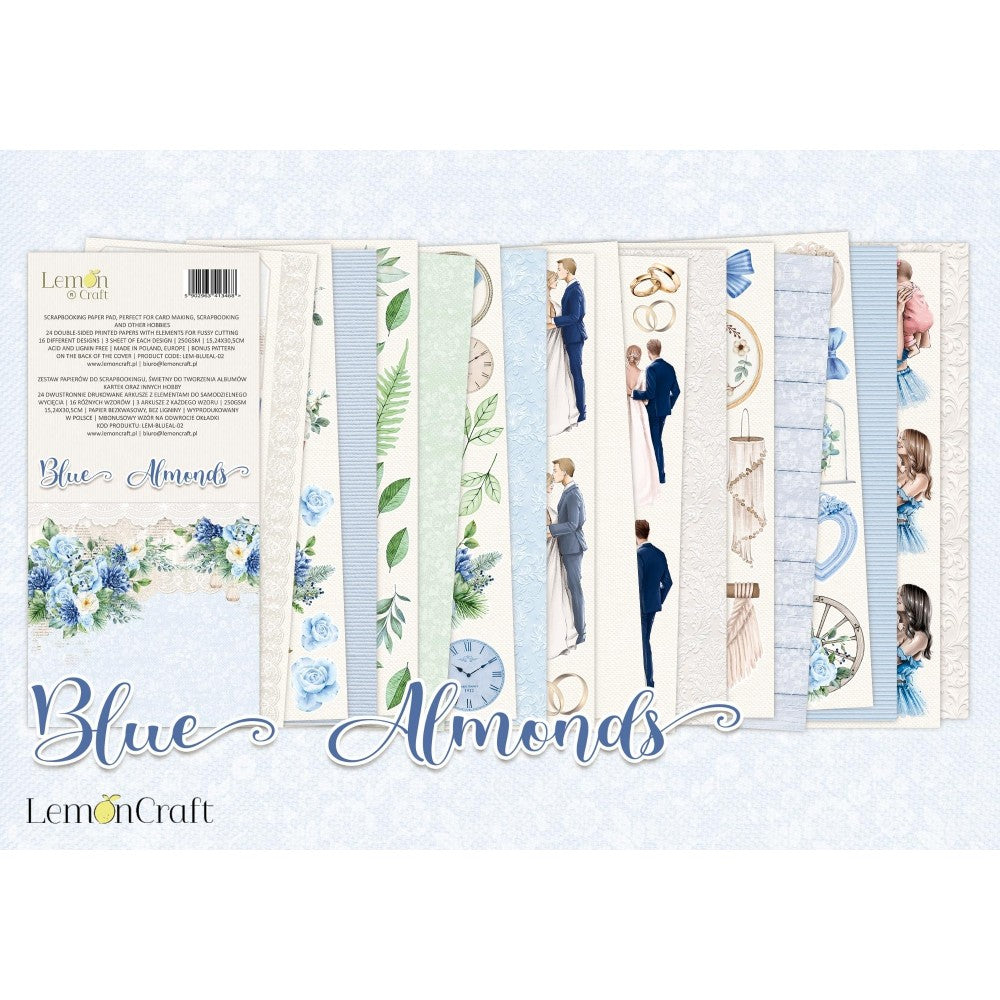 Lemoncraft - Scrapbooking Fussy Cutting Elements Pad - Blue Almonds - Scrap Of Your Life 