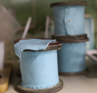 Cotton Muslin Baby Blue Trim - Scrap Of Your Life 