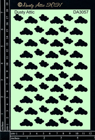 Dusty Attic Stencil  - Clouds #2 - Scrap Of Your Life 