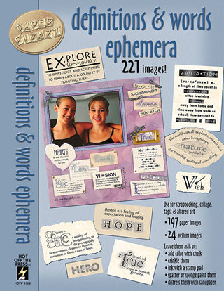 Hot Off The Press Definitions and Words Ephemera - Scrap Of Your Life 