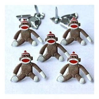 Eyelet Outlet Shape Brads 6 pack - Sock Monkey - Scrap Of Your Life 