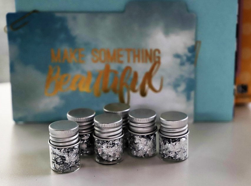 Mini Bottles of  Silver Paper - Scrap Of Your Life 