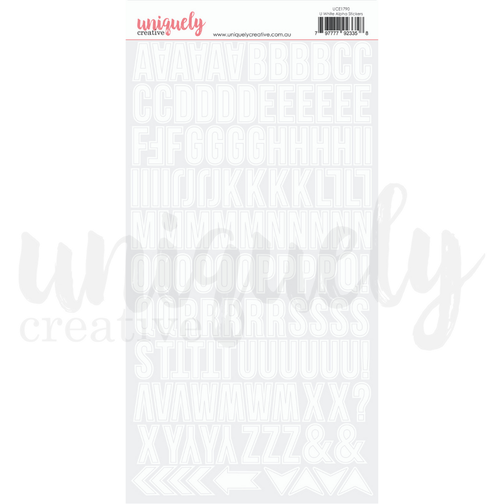 Uniquely Creative - Ocean Breeze - Alphabet Stickers Uppercase - White - Scrap Of Your Life 