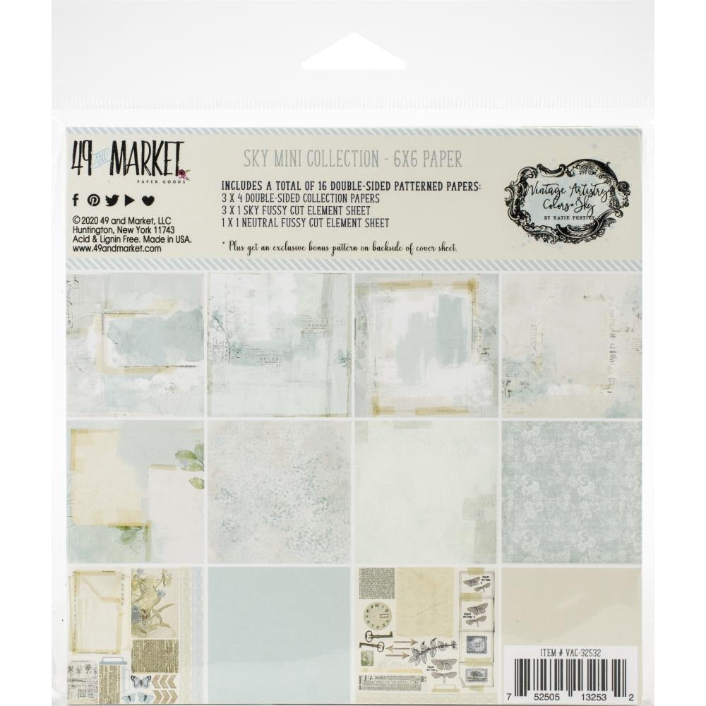 49 And Market - Vintage Artistry - Sky Mini Collection Pack 6"X6" - Scrap Of Your Life 