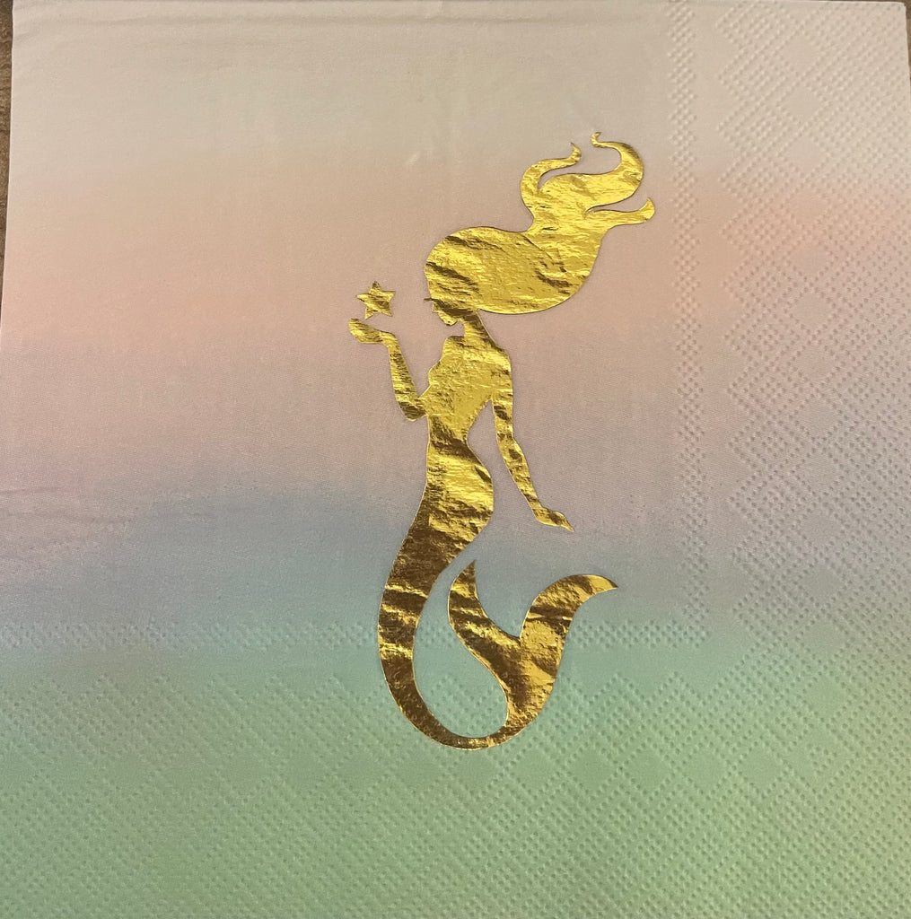 Decoupage Serviette / Napkin Ombre & Golden Mermaid - Scrap Of Your Life 