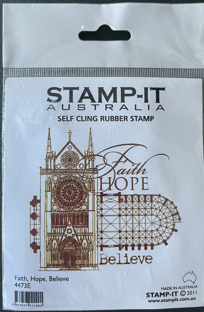 Stamp-It self cling rubber stamp - Faith, Hope, Believe - Scrap Of Your Life 