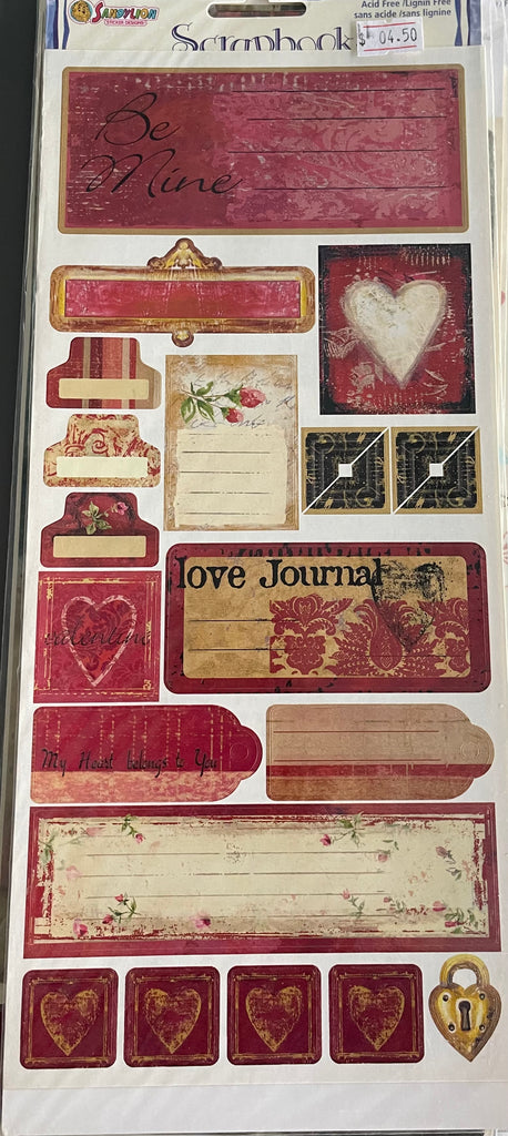 Sandylion - Love Journal Valentine Stickers - Scrap Of Your Life 