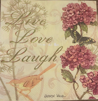 Decoupage Serviette / Napkin Live, Love, Laugh - Scrap Of Your Life 