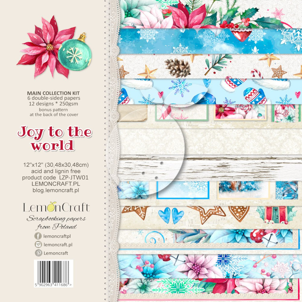 Lemoncraft - Scrapbooking Paper Main Collection Kit 12" x 2" - Joy to the World - Scrap Of Your Life 