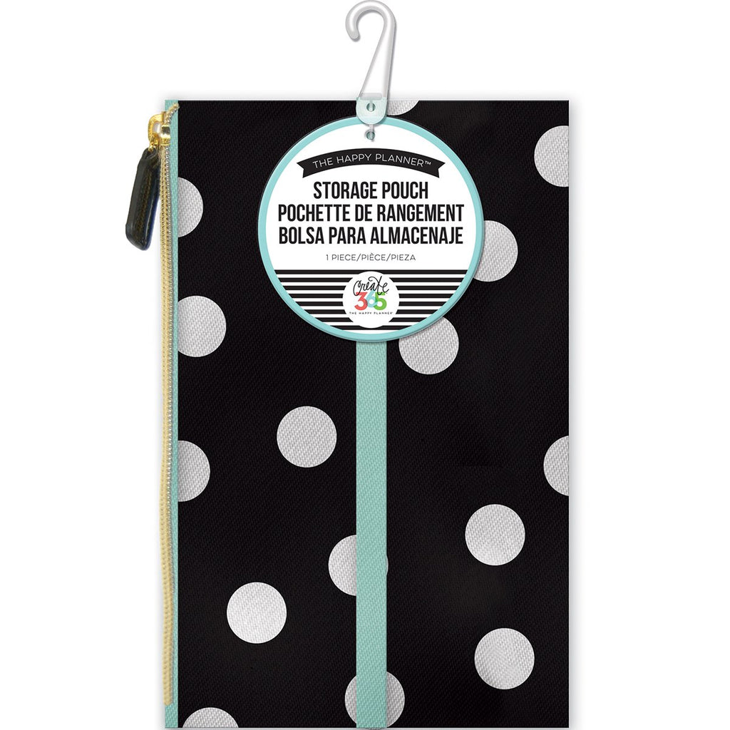 Me and My Big Ideas - Happy Planner Zippered Storage Pouch 5.75"X9.25" White Scattered Dot - Scrap Of Your Life 