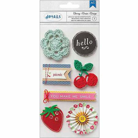 American Crafts Mayberry Dimensional Mix Embellishments Cherry - Scrap Of Your Life 