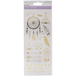 Forever in Time Clear Foil Stickers-Suncatcher Gold W/Dreamcatcher - Scrap Of Your Life 