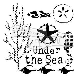 The Crafters Workshop - Stencil 12 x 12 - Under the Sea - Scrap Of Your Life 