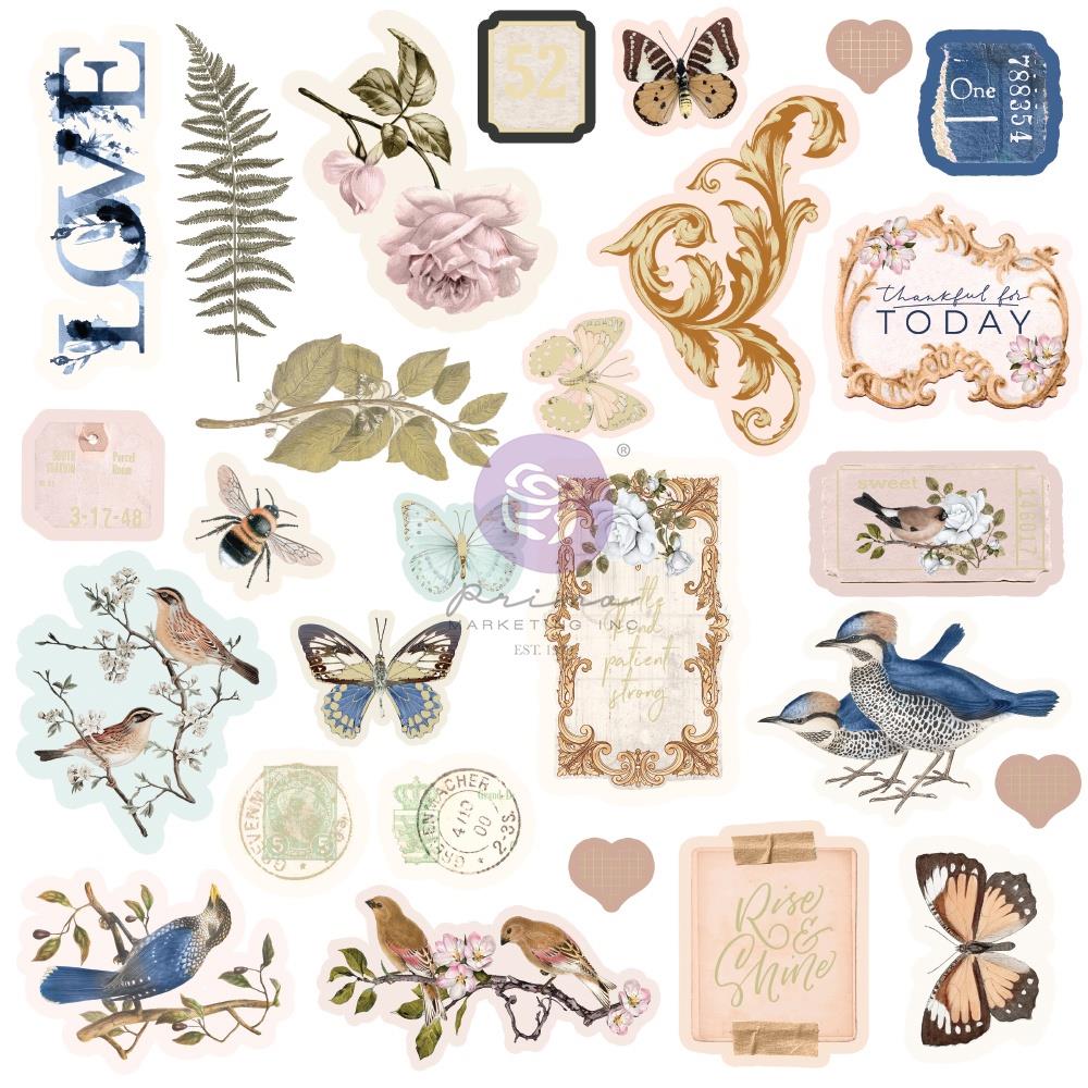 Prima - Nature Lover - Cardstock Ephemera - Shapes, Tags, Words, Foiled Accents Set 2 - Scrap Of Your Life 