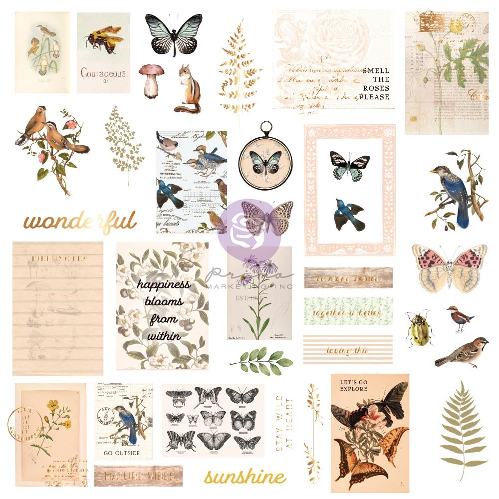 Prima - Nature Lover - Cardstock Ephemera -Shapes, Tags, Words, Foiled Accents - Scrap Of Your Life 