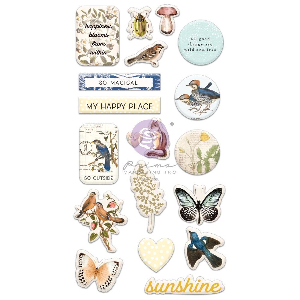 Prima - Nature Lover - Puffy Stickers - Scrap Of Your Life 