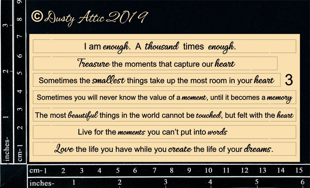 Dusty Attic - Quoted Sentiments #3 - Scrap Of Your Life 