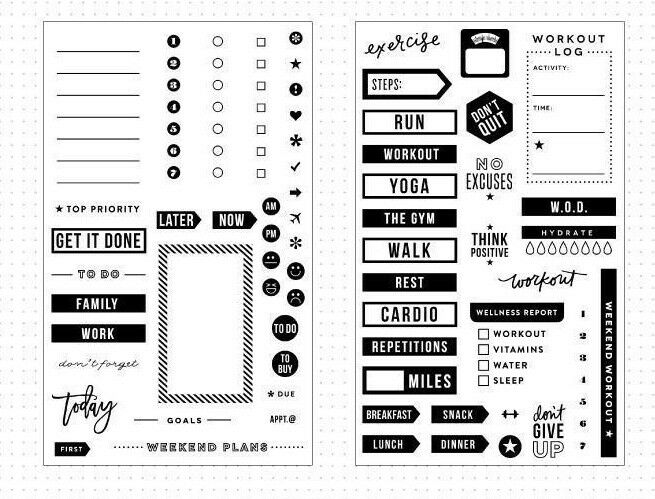 MAMBI - Happy Planner Stamps - To Do Including Fitness - Scrap Of Your Life 