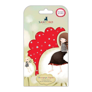 Santoro's Kori Kumi Decoupage Paper 3/Sheets Blowing Kisses - Scrap Of Your Life 