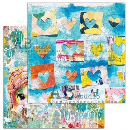 AB Studios - Shine Your Light  - 12 x 12 Scrapbooking Paper - Loving Hearts - Scrap Of Your Life 