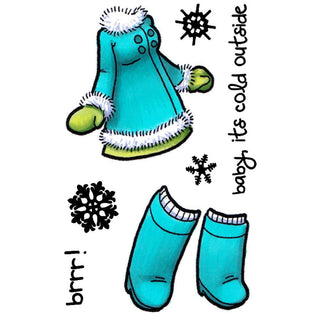 Some Odd Girl Kaylee 2"X3" Clear Stamp Set - Winter - Scrap Of Your Life 