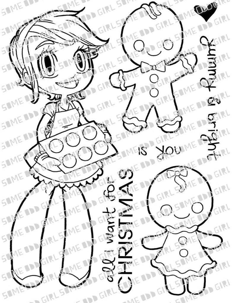 Some Odd Girl Kaylee 4"X3" Clear Stamp Set-Gingerbreak - Scrap Of Your Life 