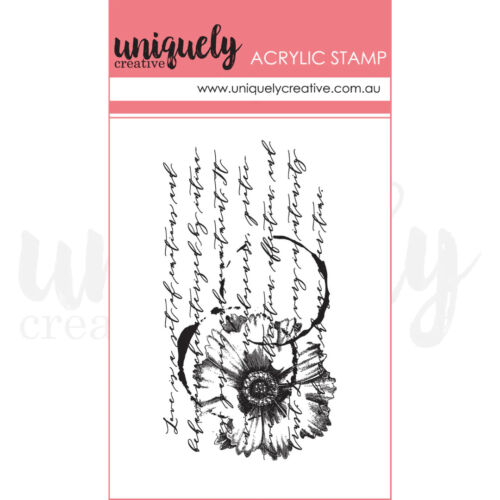 Uniquely Creative - Acrylic Stamps - Mark Making - Floral Text - Scrap Of Your Life 